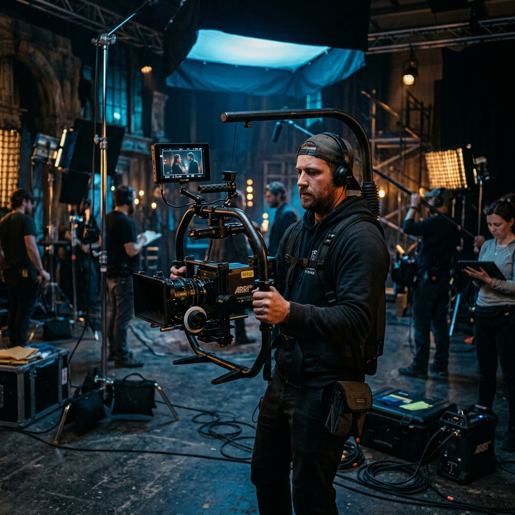 Professional video shoot setup at Mehar Motion Pictures
